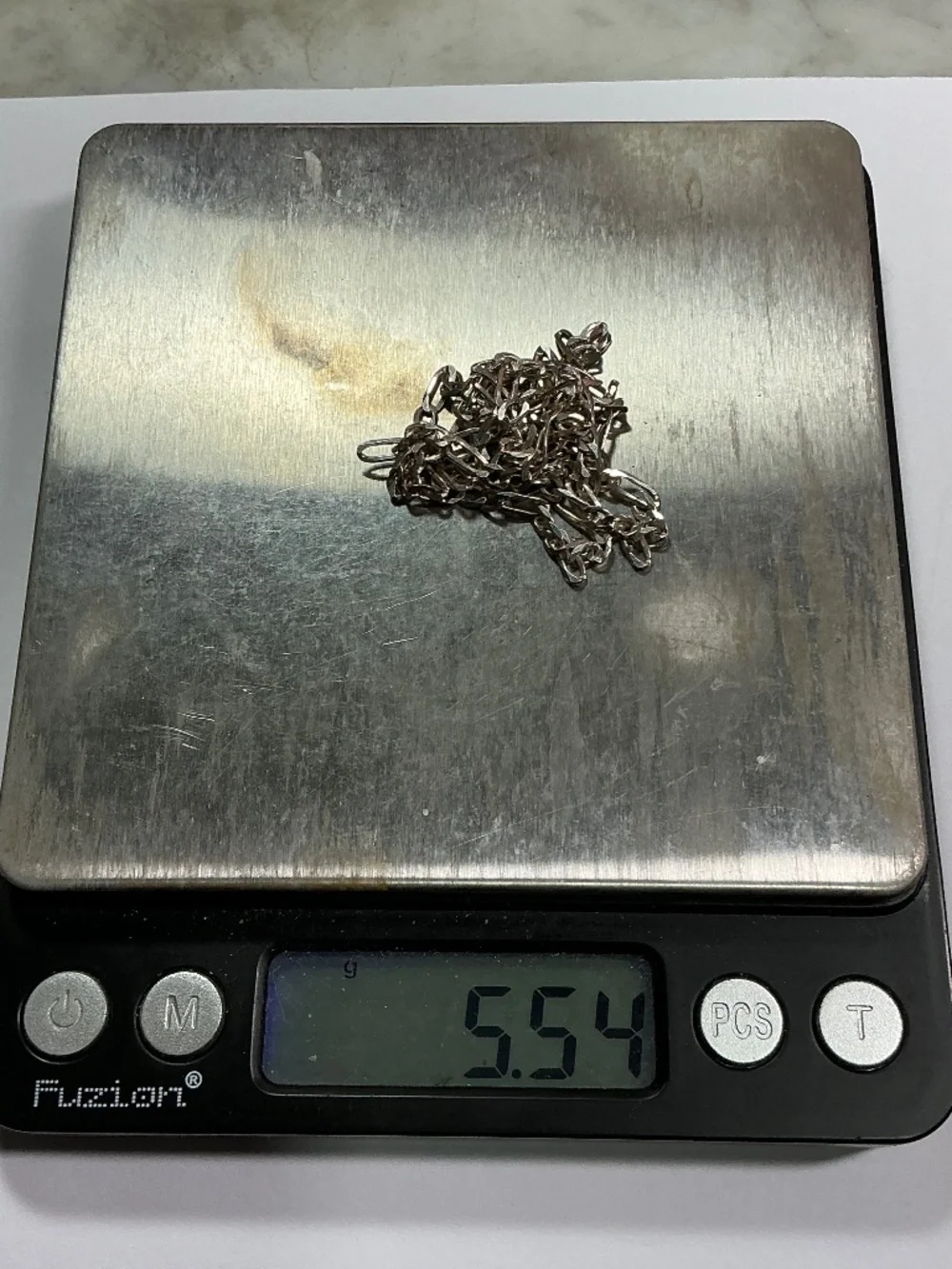 Sterling Silver Figaro Chain / Necklace.  22 inches long